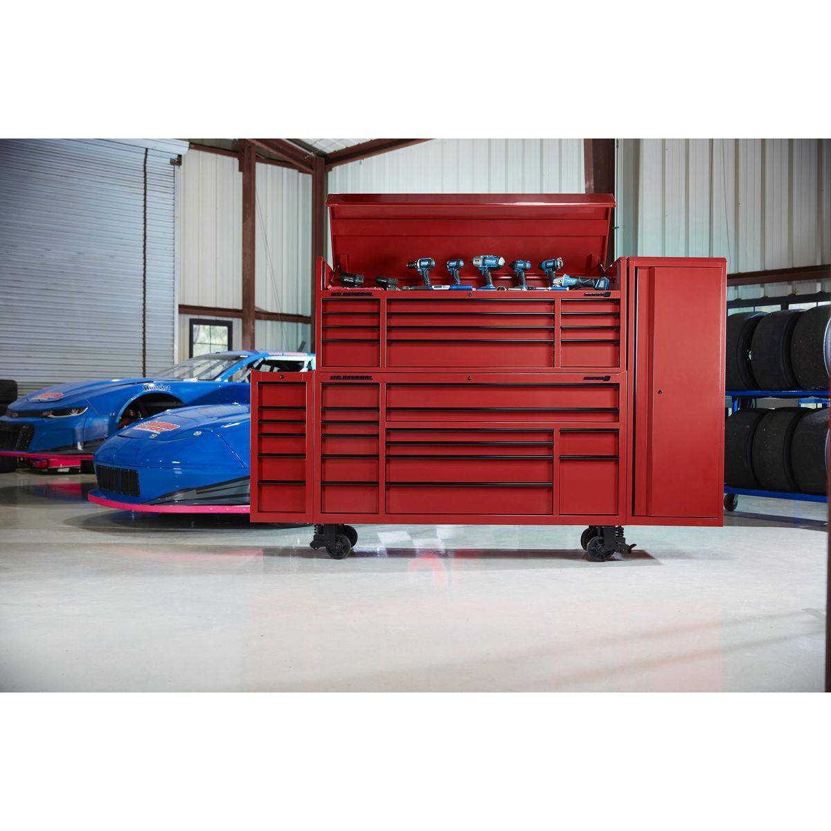 72 in. x 22 in. Triple Bank Top Chest, Red K78662