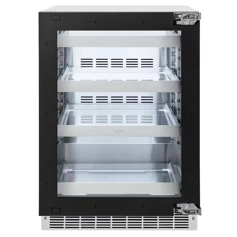24 in. Single Zone 151-Can Panel Ready Beverage Fridge with Glass Door N735402
