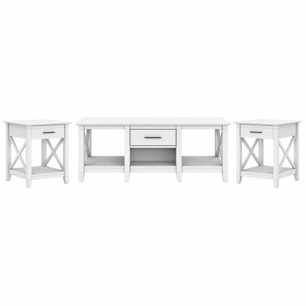 Pure White Oak Coffee Table with End Tables P30246