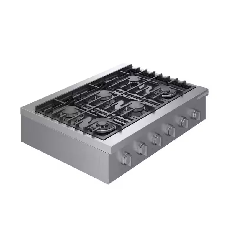 36 in. Gas Cooktop in Stainless Steel with 6-Burners Z564826