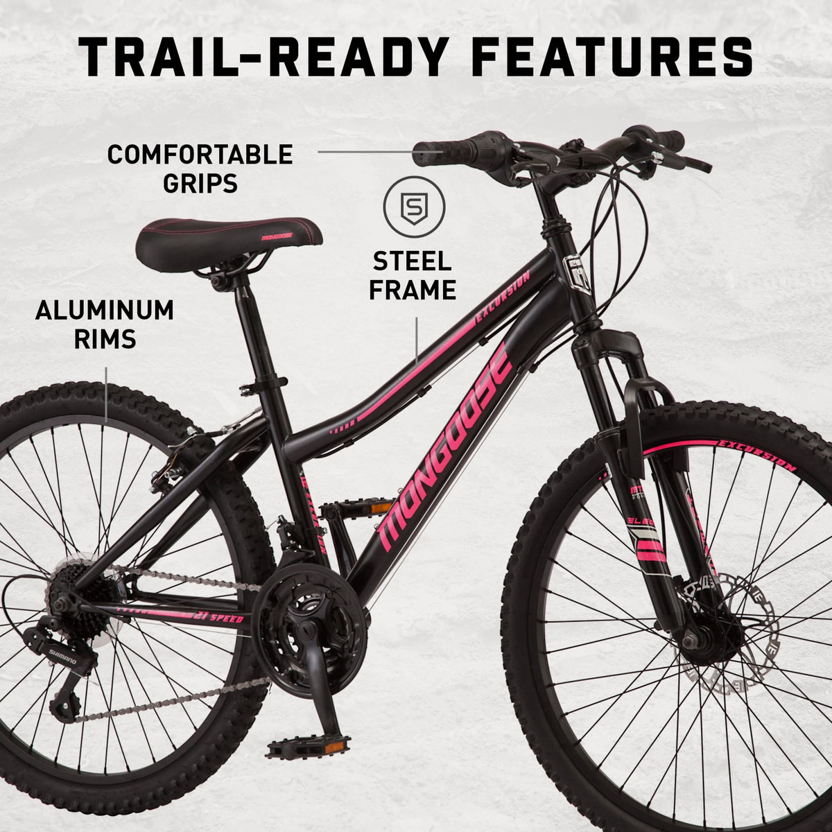 24-in. Black 21 Speeds Mountain Bike C67403