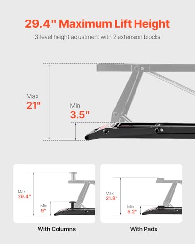 7000 lbs 3-Level Adjustable Portable Car Lift with Remote Control K4663