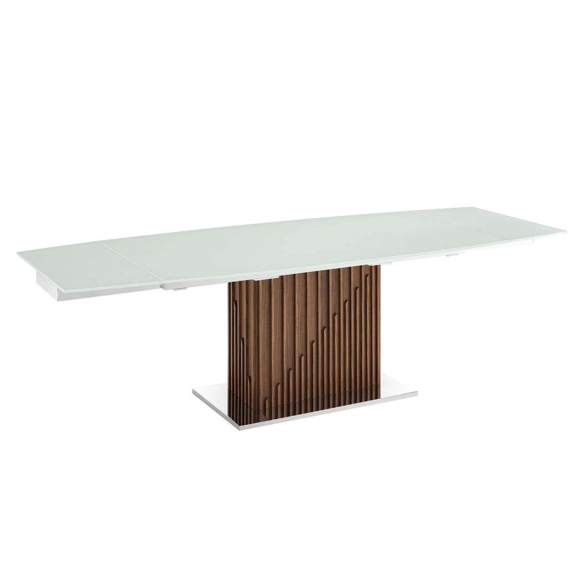 30 x 71 x 39.5 in. White Dining Table with Walnut Veneer Base X453543