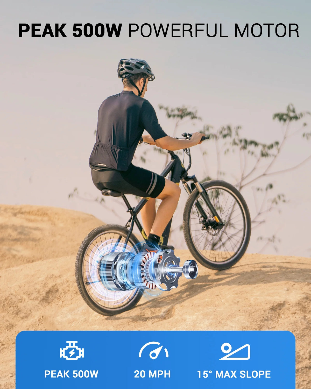 350W 26" Electric Mountain Bike with 36V Removable Battery U49800