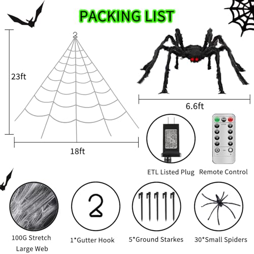 23Ft 350 LED Spider Web Lights with 6.6Ft Spider H3927