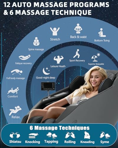 3D Full Body Massage Chair Zero Gravity Heat Grey B4577