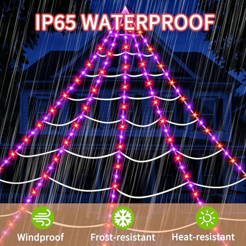 23Ft 350 LED Spider Web Lights with 6.6Ft Spider H3927