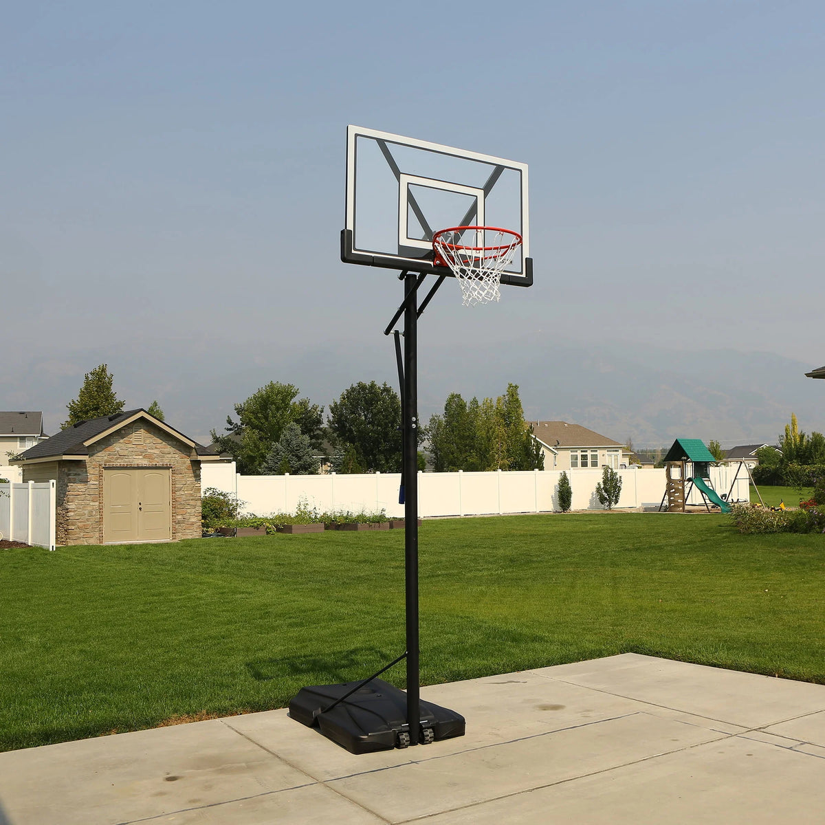 Adjustable Portable Basketball Hoop 48 inch Polycarbonate K907438