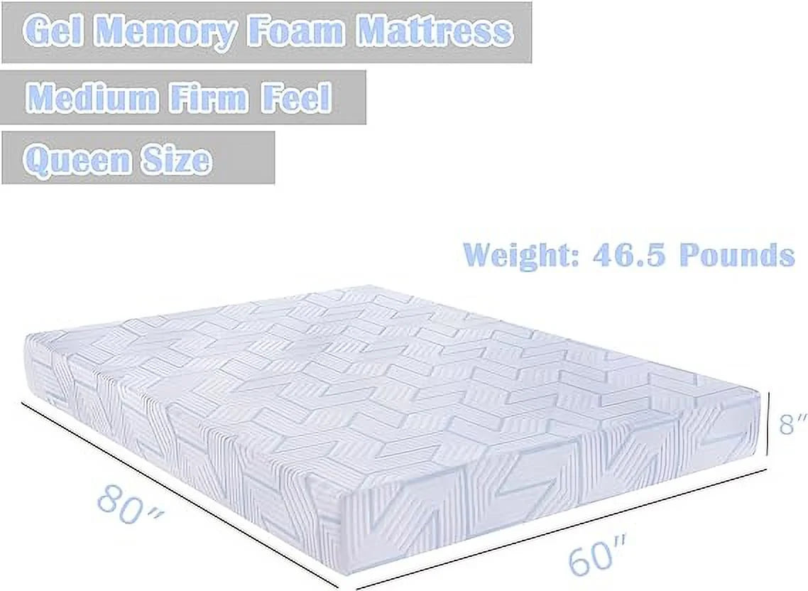 8-Inch Medium-Firm Memory Foam Queen Mattress U9835