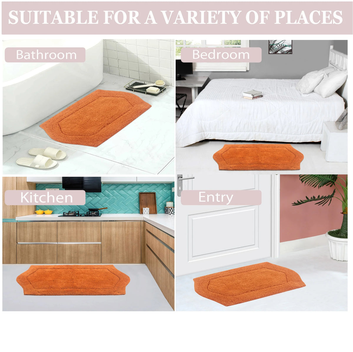 100% Cotton Tufted Non-Slip Bath Rug, 24"x40" Rectangle Z77848