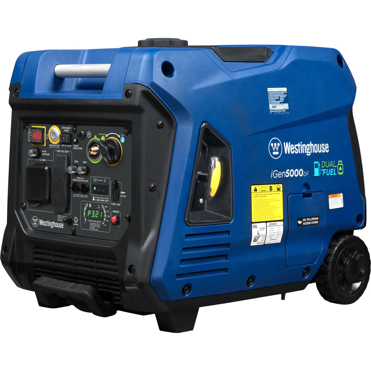 5000 Peak Watt Dual Fuel Portable Inverter Generator H3519