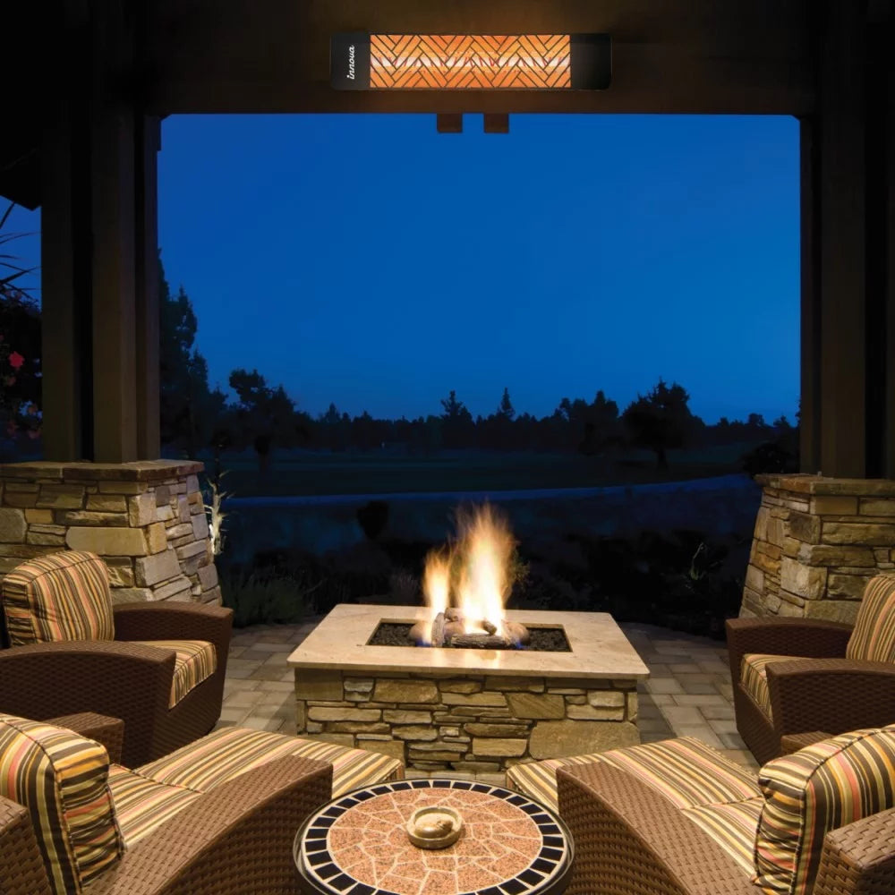 5000 Watt Electric Infrared Dual Element Heater Black Outdoor Wall Mount L4693