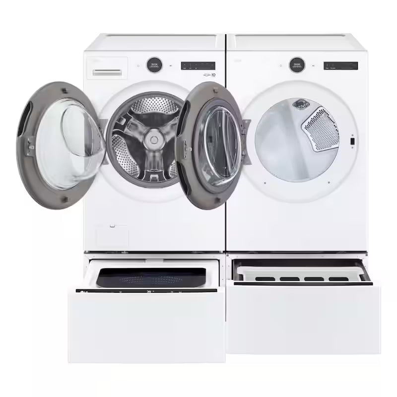 27 in. White Laundry Pedestal with Storage Drawer A304077
