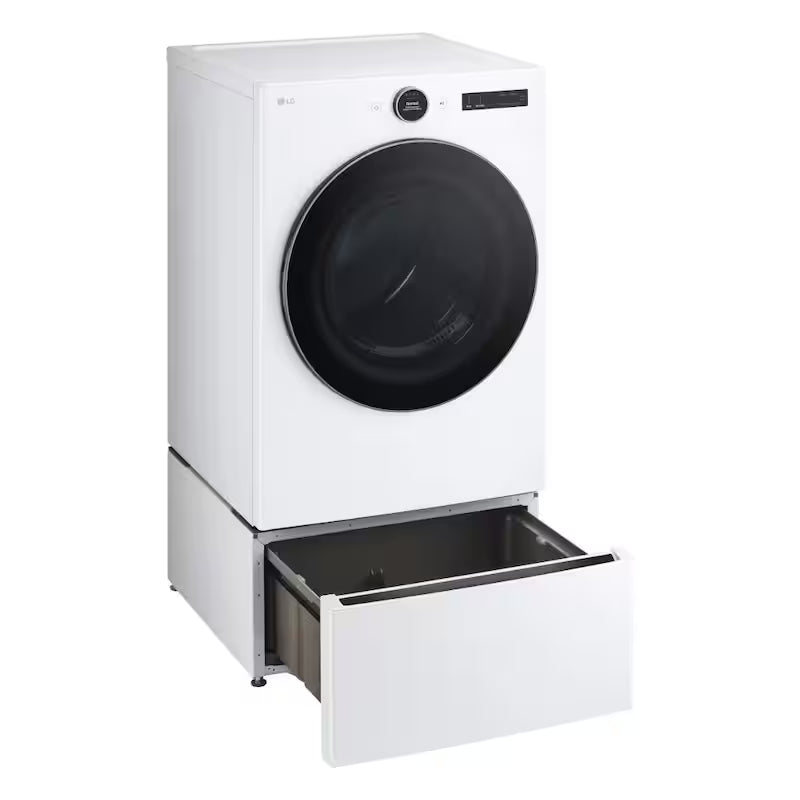 27 in. White Laundry Pedestal with Storage Drawer A304077